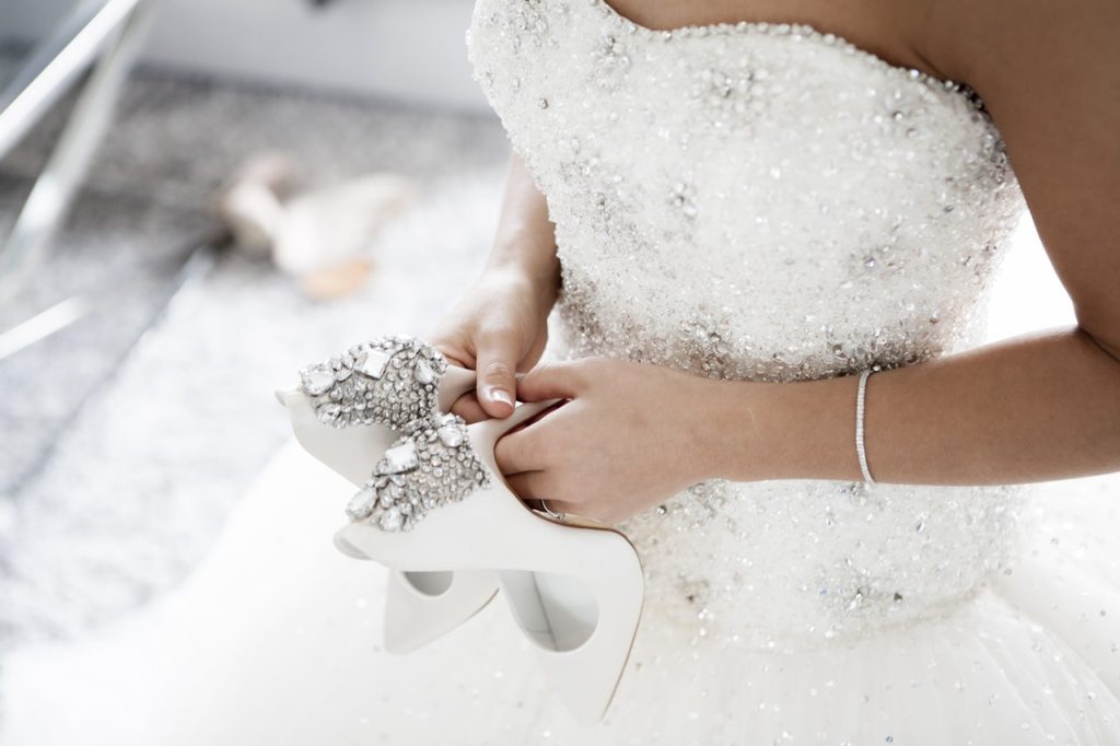 Snowy-White Wedding Gown