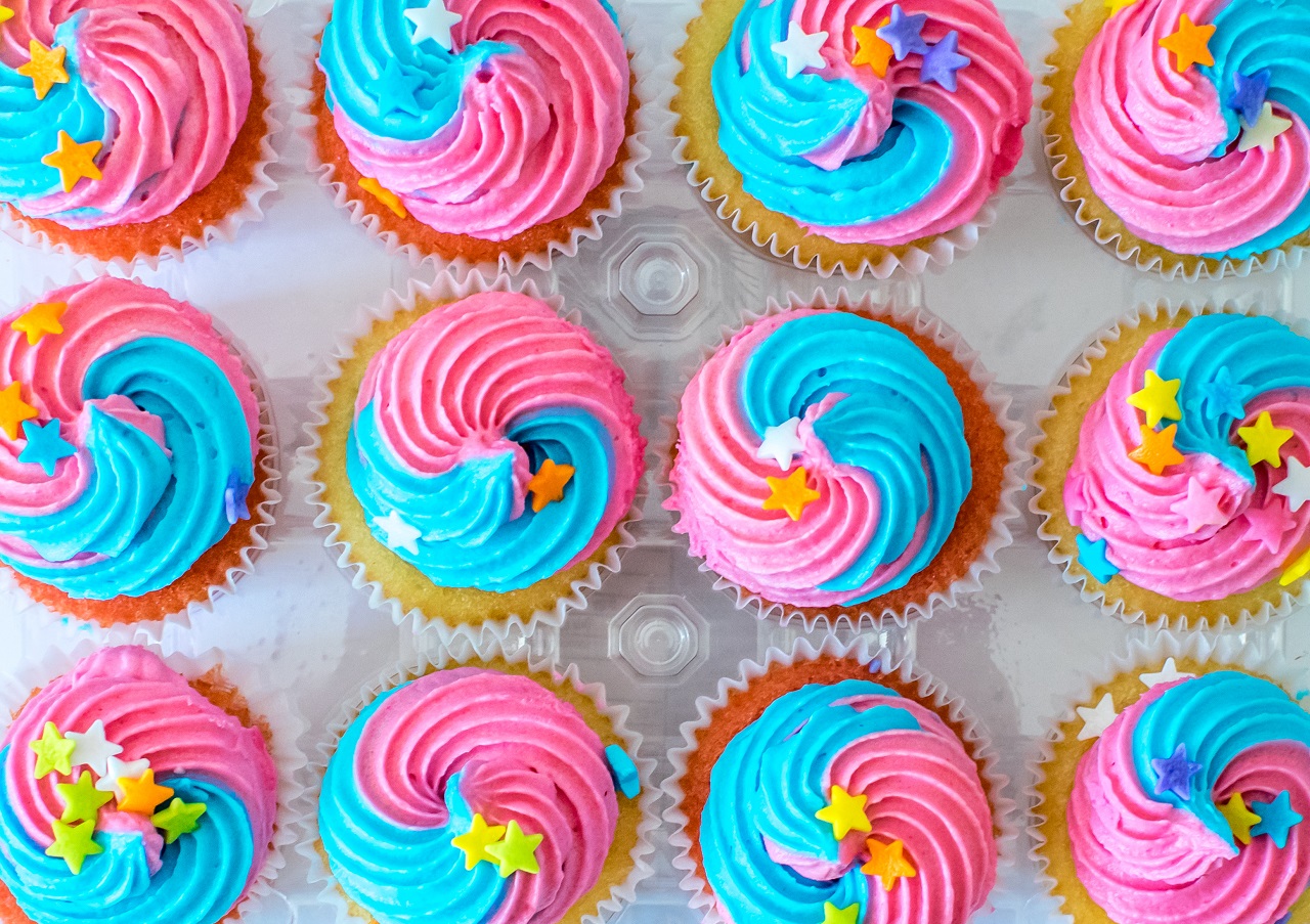 Food wall of cupcakes