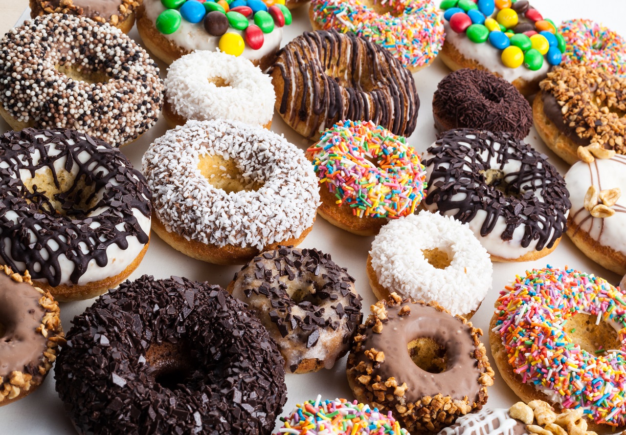 Food wall of donuts