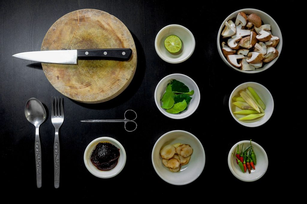 food laid out on a counter