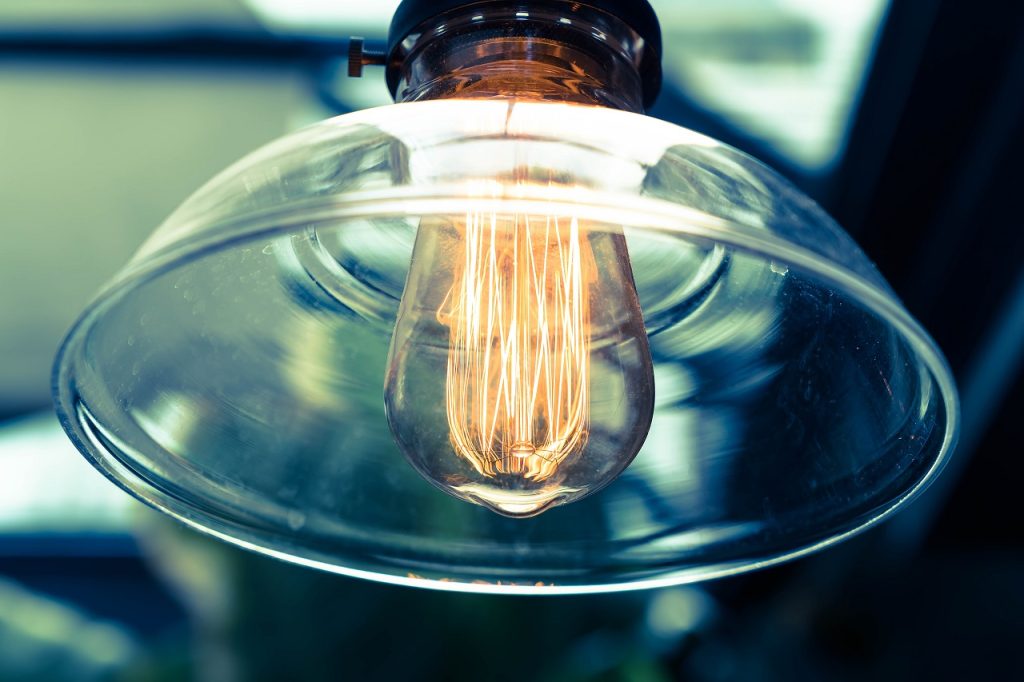 Close up of a light bulb